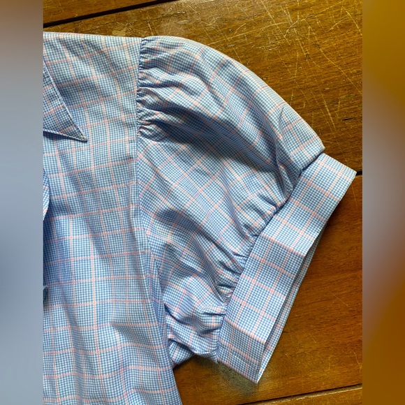 Olian Maternity from Miami ruffle button short sleeved blouse - Picture 5 of 11